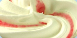 cream with strawberry topping